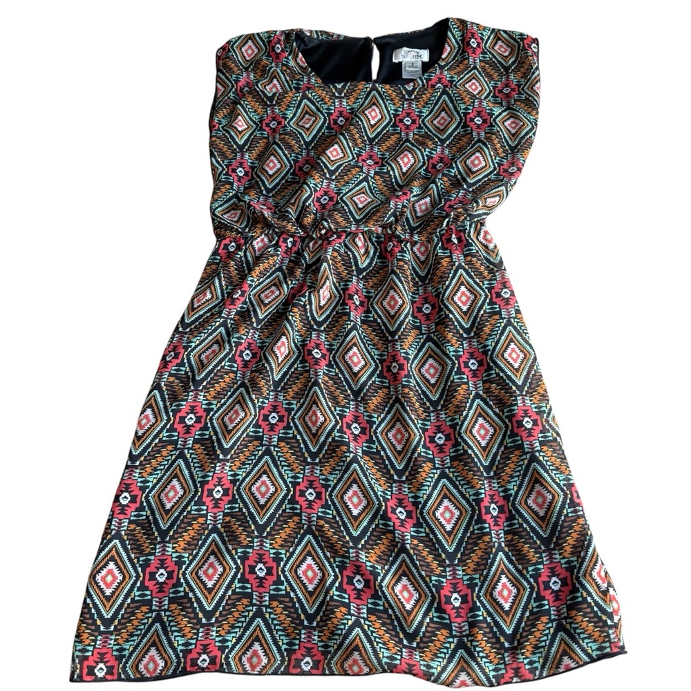 Sweet Storm Women’s Geometric Artsy Multicolor Size S Mini Summer Dress‎